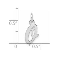 Sterling Silver Rhodium-plated Script Letter O Initial Charm