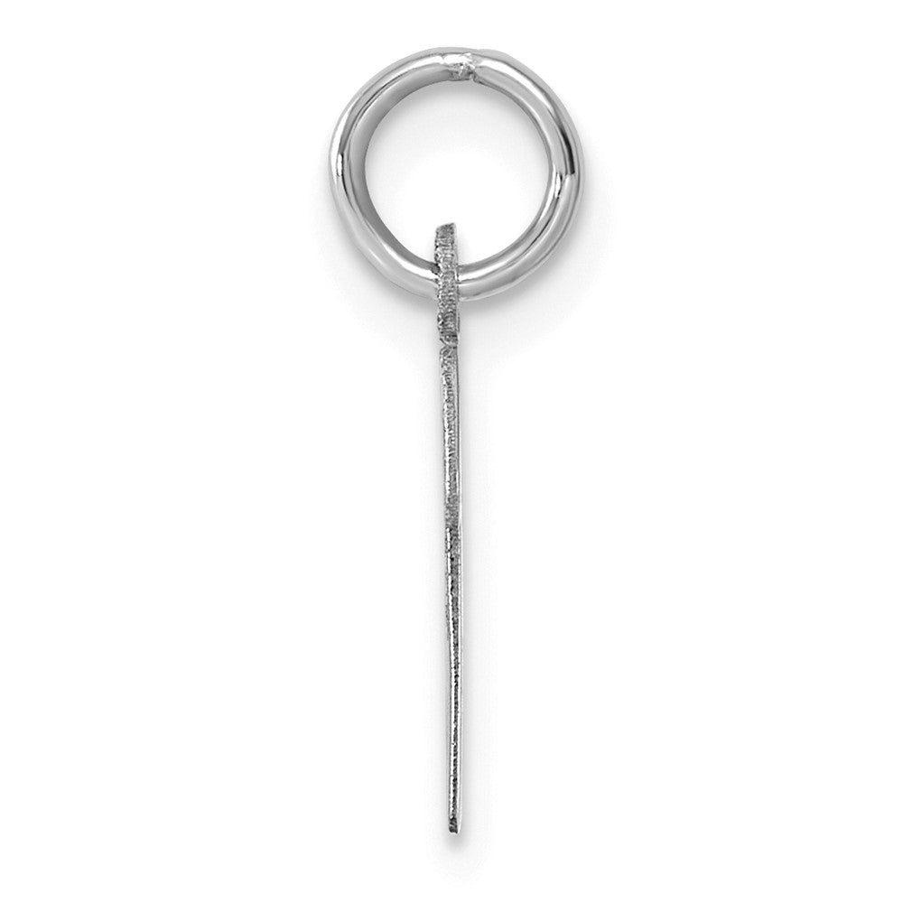 Sterling Silver Rhodium-plated Script Letter R Initial Charm