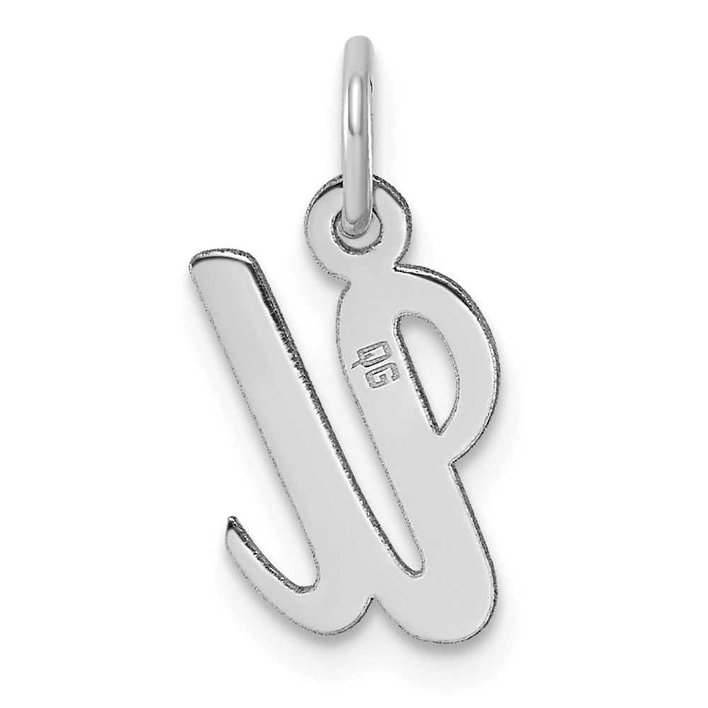 Sterling Silver Rhodium-plated Script Letter U Initial Charm