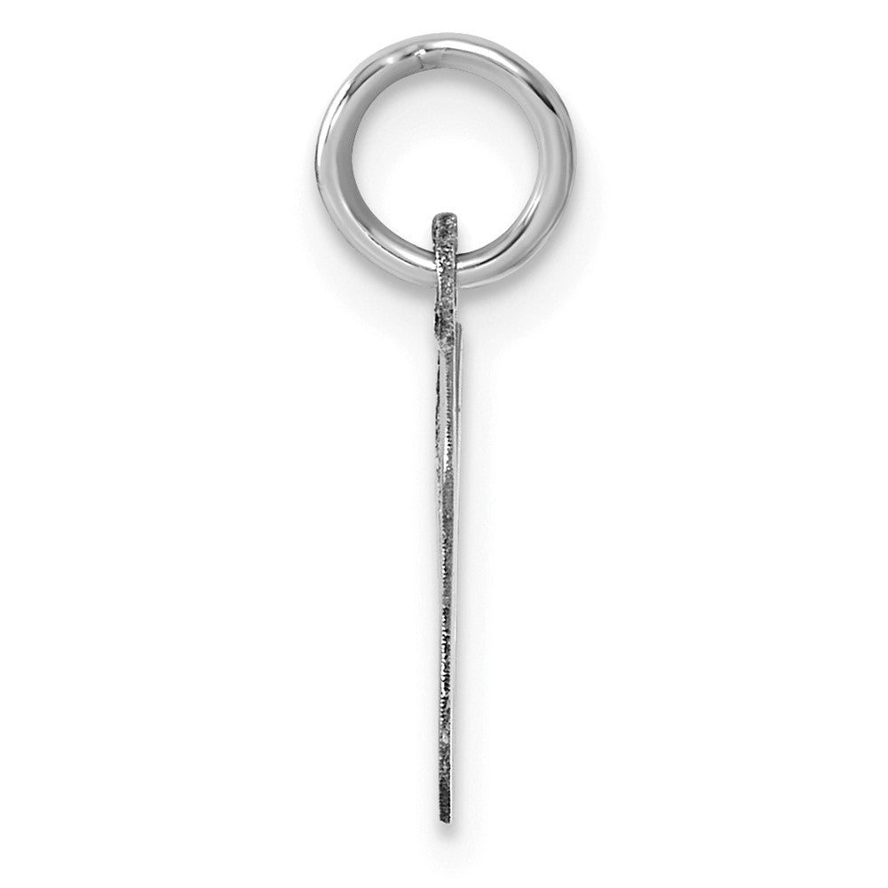 Sterling Silver Rhodium-plated Script Letter V Initial Charm