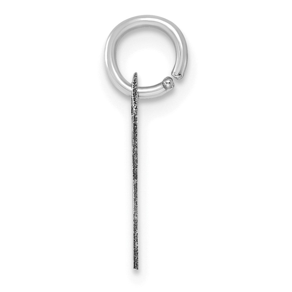 Sterling Silver Rhodium-plated Script Letter W Initial Charm