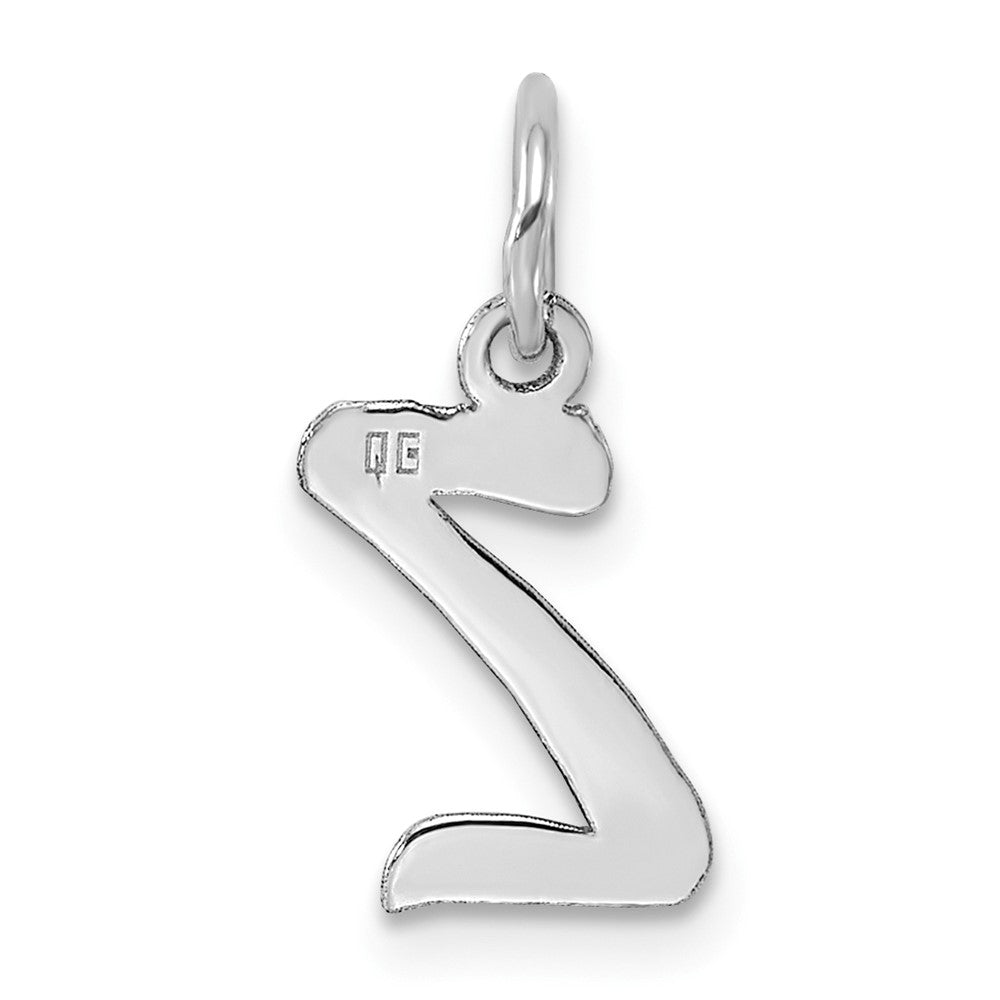 Sterling Silver Rhodium-plated Script Letter Z Initial Charm
