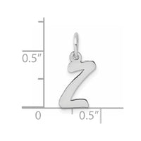 Sterling Silver Rhodium-plated Script Letter Z Initial Charm