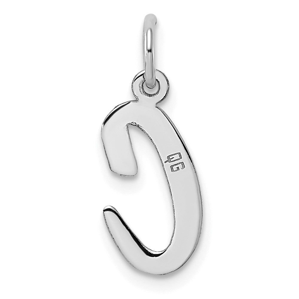 Sterling Silver Rhodium-plated Script Letter C Initial Charm