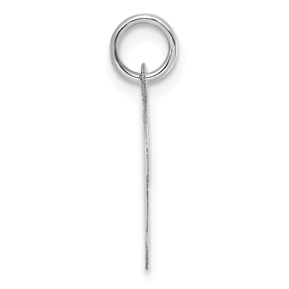 Sterling Silver Rhodium-plated Script Letter D Initial Charm