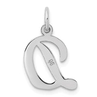 Sterling Silver Rhodium-plated Script Letter D Initial Charm