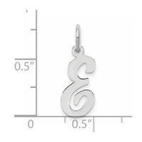 Sterling Silver Rhodium-plated Script Letter E Initial Charm