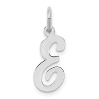 Sterling Silver Rhodium-plated Script Letter E Initial Charm