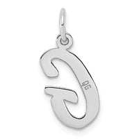 Sterling Silver Rhodium-plated Script Letter G Initial Charm