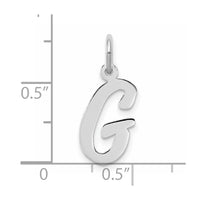 Sterling Silver Rhodium-plated Script Letter G Initial Charm