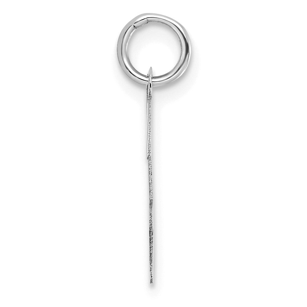 Sterling Silver Rhodium-plated Script Letter H Initial Charm