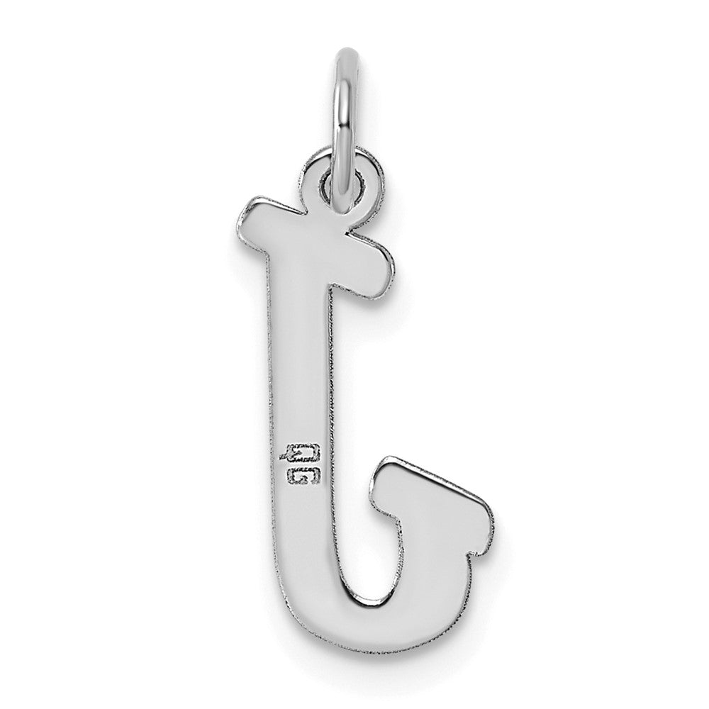 Sterling Silver Rhodium-plated Script Letter J Initial Charm