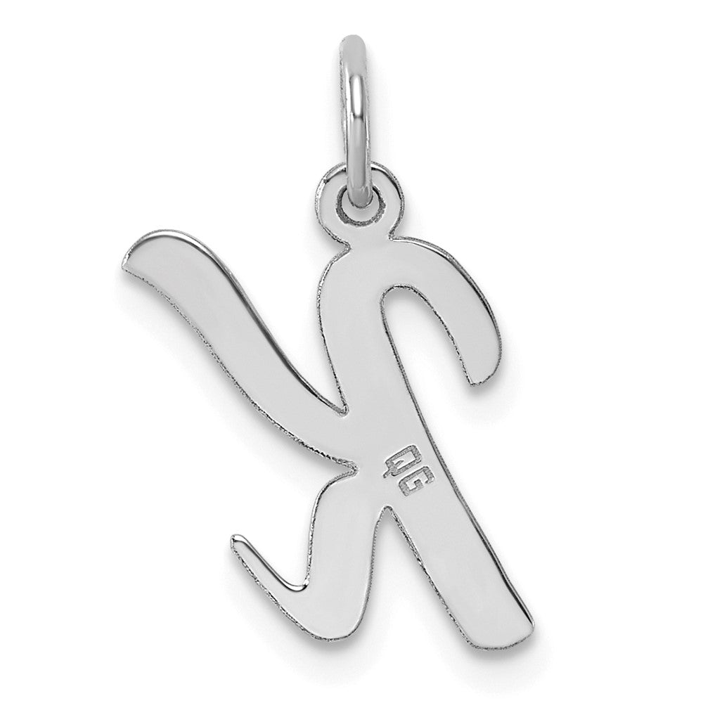 Sterling Silver Rhodium-plated Script Letter K Initial Charm