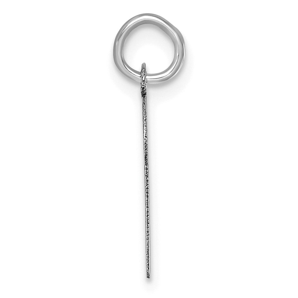 Sterling Silver Rhodium-plated Script Letter R Initial Charm