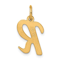 Sterling Silver Gold-plated Script Letter R Initial Charm