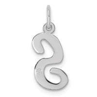 Sterling Silver Rhodium-plated Script Letter S Initial Charm