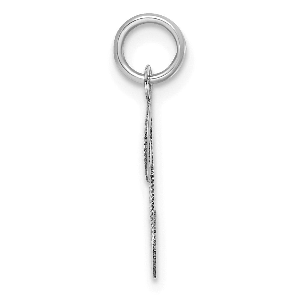 Sterling Silver Rhodium-plated Script Letter T Initial Charm