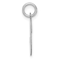 Sterling Silver Rhodium-plated Script Letter V Initial Charm
