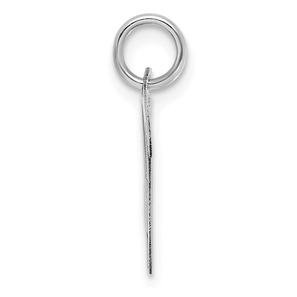 Sterling Silver Rhodium-plated Script Letter W Initial Charm