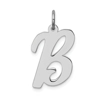 Sterling Silver Rhodium-plated Script Letter B Initial Charm