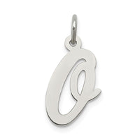 Sterling Silver Rhodium-plated Script Letter O Initial Charm