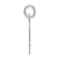 Sterling Silver Rhodium-plated Script Letter V Initial Charm