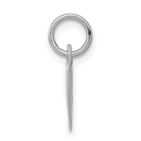 Sterling Silver Rhodium-plated Fancy Script Letter W Initial Charm