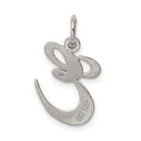 Sterling Silver Rhodium-plated Fancy Script Letter E Initial Charm