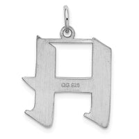 Sterling Silver Rhodium-plated Artisan Block Letter H Initial Charm