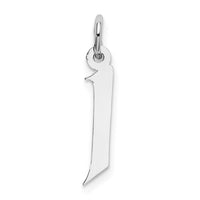 Sterling Silver Rhodium-plated Artisan Block Letter J Initial Charm
