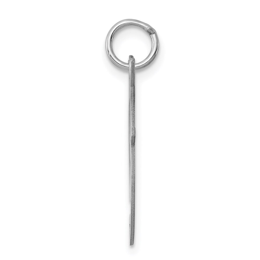 Sterling Silver Rhodium-plated Fancy Script Letter F Initial Charm