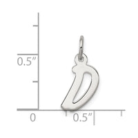 Sterling Silver Rhodium-plated Letter D Initial Charm