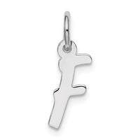 Sterling Silver Rhodium-plated Letter F Initial Charm