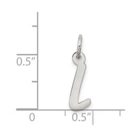 Sterling Silver Rhodium-plated Letter L Initial Charm