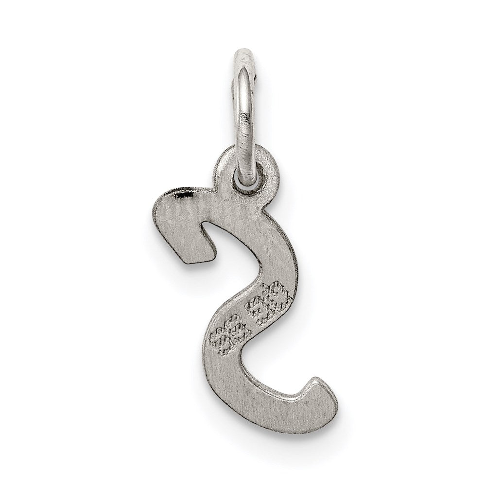 Sterling Silver Rhodium-plated Letter S Initial Charm