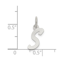 Sterling Silver Rhodium-plated Letter S Initial Charm