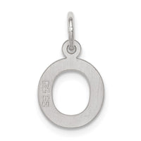 Sterling Silver Rhodium-plated Block Letter O Initial Charm