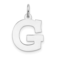 Sterling Silver Rhodium-plated Block Letter G Initial Charm