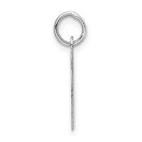 Sterling Silver Rhodium-plated Block Letter N Initial Charm