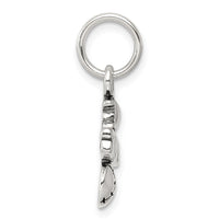 Sterling Silver Antique I (heart) Softball Charm