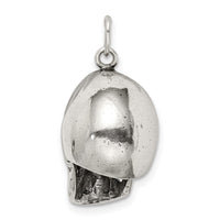 Sterling Silver Antiqued Skull Pendant