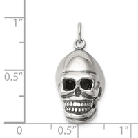 Sterling Silver Antiqued Skull Pendant