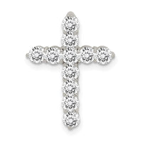 Sterling Silver Rhodium-plated CZ Cross Pendant