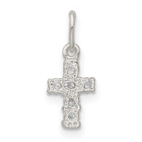 Sterling Silver CZ Cross Petite Charm