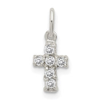 Sterling Silver CZ Cross Petite Charm