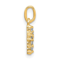 Sterling Silver 14K Gold-plated CZ Cross Petite Charm