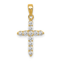 Sterling Silver Gold-plated CZ Cross Pendant