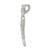 Sterling Silver Rhodium-plated CZ Dove Pendant