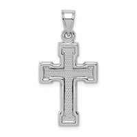 Sterling Silver Rhodium-plated Hollow Latin Crucifix Pendant
