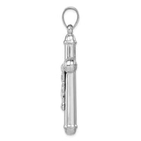Sterling Silver Rhodium-plated Reversible Crucifix Pendant